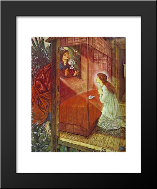 The Annunciation. The Flower Of God 20x24 Black Modern Wood Framed Art Print Poster by Burne Jones, Edward