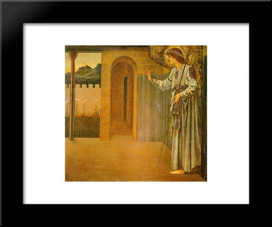 The Annunciation The Angel 20x24 Black Modern Wood Framed Art Print Poster by Burne Jones, Edward