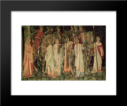 The Arming And Departure Of The Knights 20x24 Black Modern Wood Framed Art Print Poster by Burne Jones, Edward