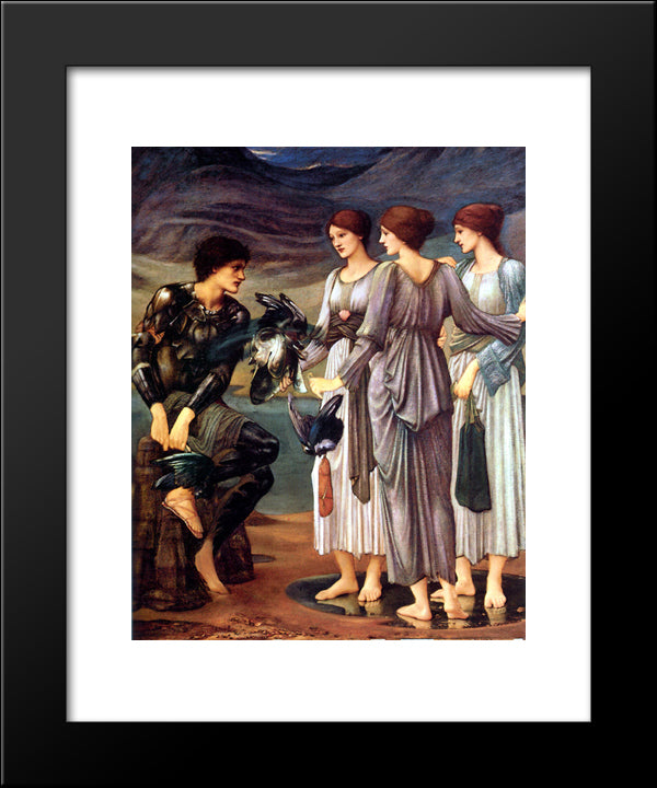 The Arming Of Perseus 20x24 Black Modern Wood Framed Art Print Poster by Burne Jones, Edward