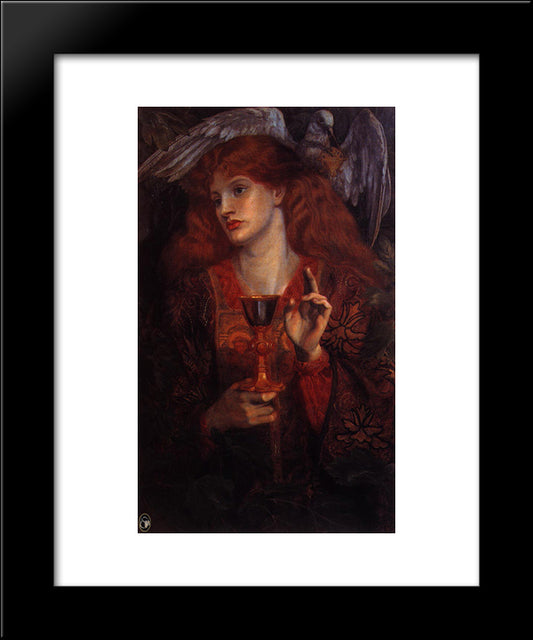 The Damsel Of The Sanct Grail 20x24 Black Modern Wood Framed Art Print Poster by Burne Jones, Edward