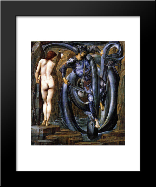 The Doom Fulfilled 20x24 Black Modern Wood Framed Art Print Poster by Burne Jones, Edward