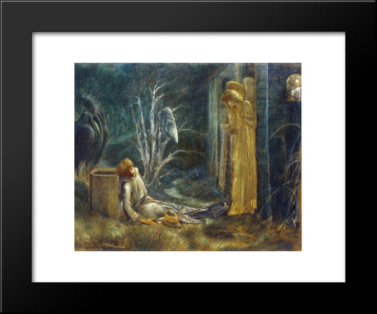 The Dream Of Lancelot (Study) 20x24 Black Modern Wood Framed Art Print Poster by Burne Jones, Edward