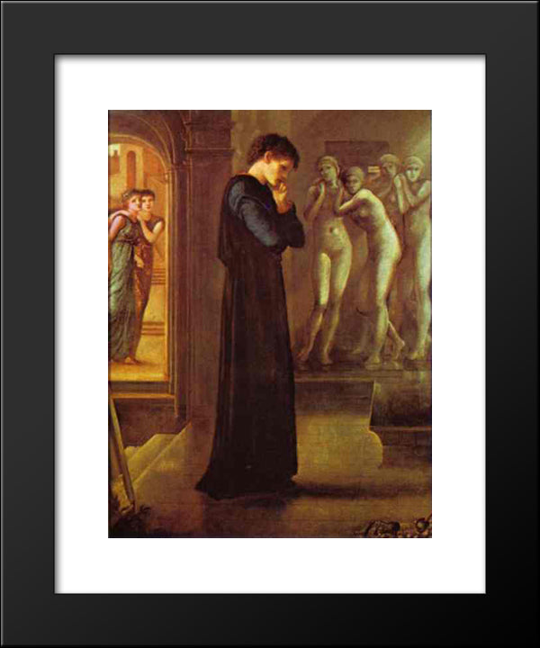 The Heart Desires. The Pygmalion Series 20x24 Black Modern Wood Framed Art Print Poster by Burne Jones, Edward