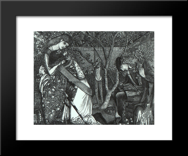 The Knight`S Farewell 20x24 Black Modern Wood Framed Art Print Poster by Burne Jones, Edward