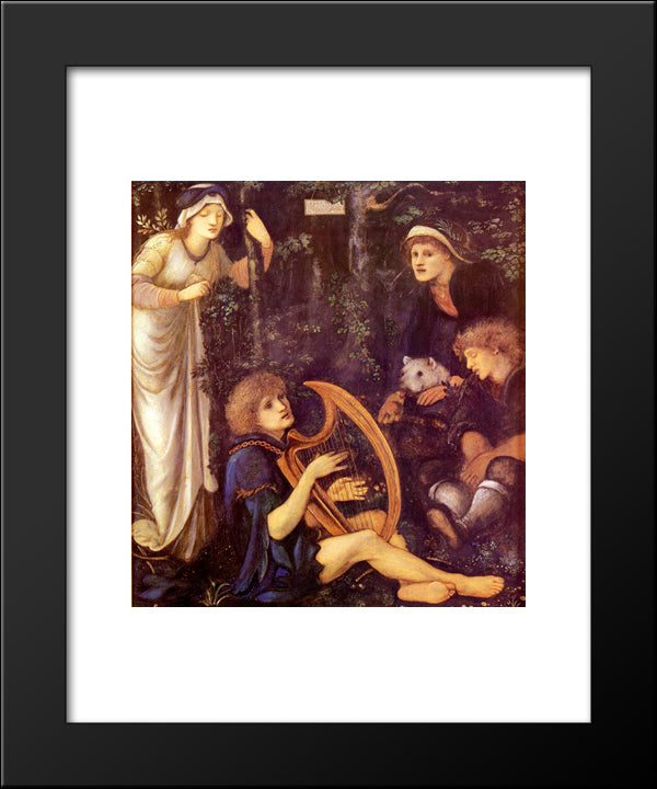 The Madness Of Sir Tristram 20x24 Black Modern Wood Framed Art Print Poster by Burne Jones, Edward