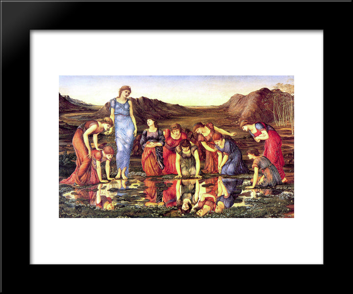 The Mirror Of Venus 20x24 Black Modern Wood Framed Art Print Poster by Burne Jones, Edward