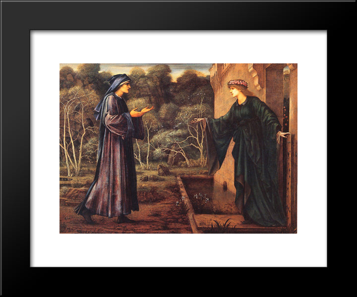 The Pilgrim At The Gate Of Idleness 20x24 Black Modern Wood Framed Art Print Poster by Burne Jones, Edward