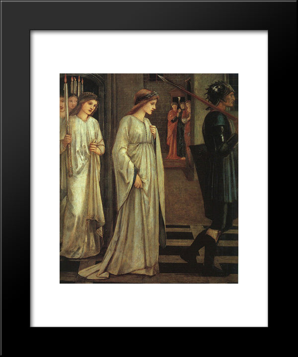 The Princess Sabra Led To The Dragon Painting 20x24 Black Modern Wood Framed Art Print Poster by Burne Jones, Edward