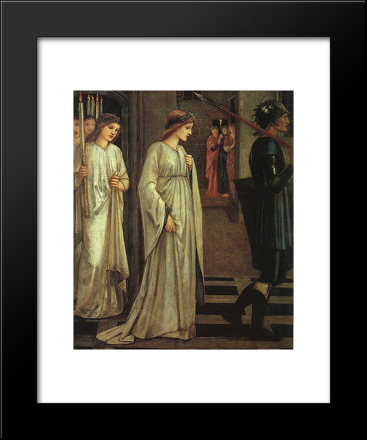 The Princess Sabra Led To The Dragon Painting 20x24 Black Modern Wood Framed Art Print Poster by Burne Jones, Edward