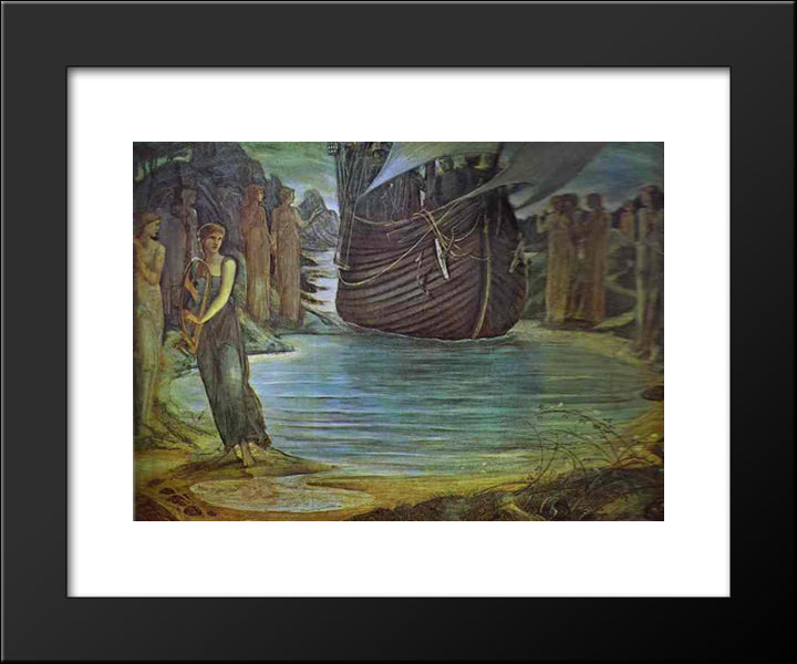 The Sirens 20x24 Black Modern Wood Framed Art Print Poster by Burne Jones, Edward