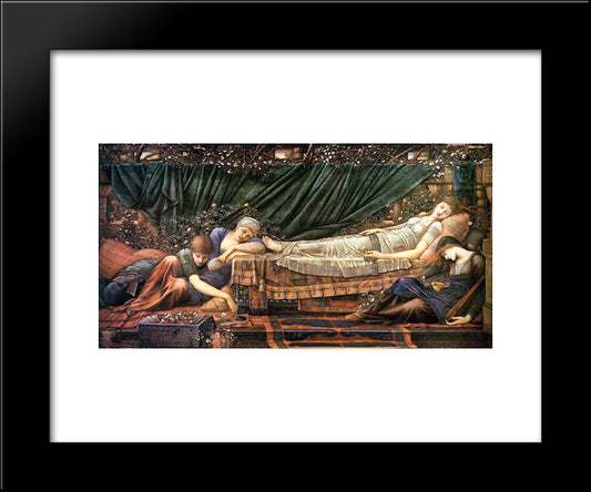 The Sleaping Beauty 20x24 Black Modern Wood Framed Art Print Poster by Burne Jones, Edward