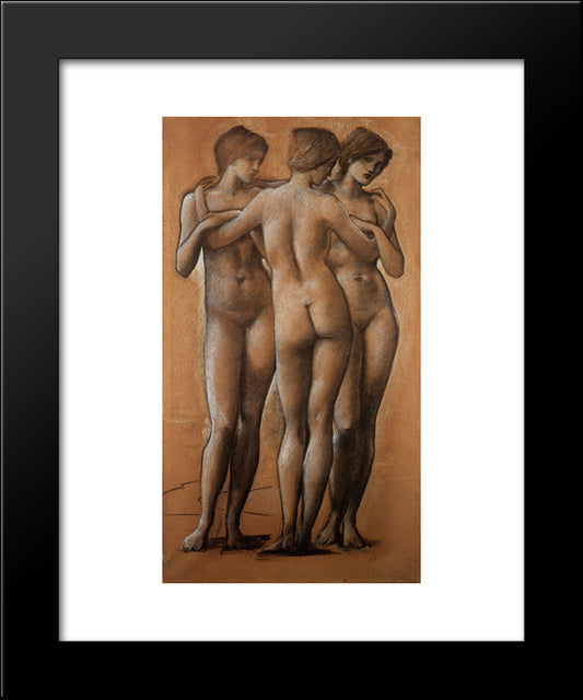 The Three Graces 20x24 Black Modern Wood Framed Art Print Poster by Burne Jones, Edward