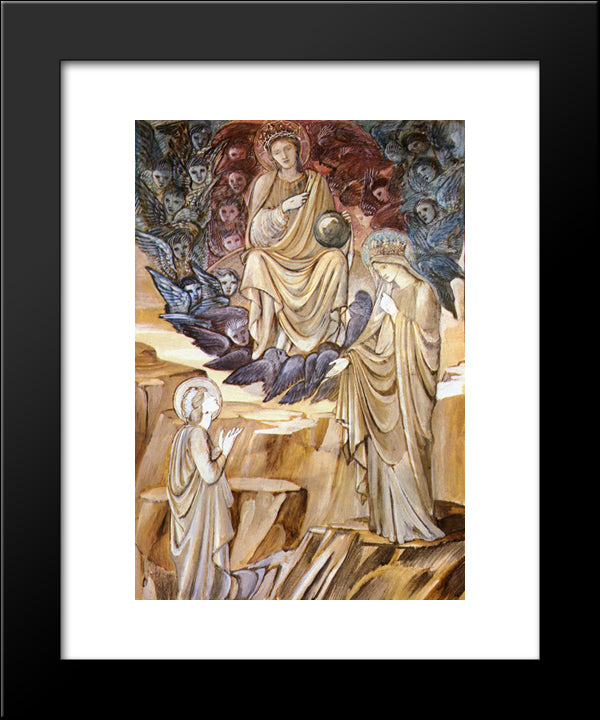 The Vision Of Saint Catherine 20x24 Black Modern Wood Framed Art Print Poster by Burne Jones, Edward