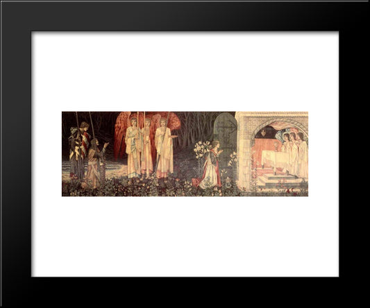 The Vision Of The Holy Grail To Sir Galahad, Sir Bors, And Sir Perceval 20x24 Black Modern Wood Framed Art Print Poster by Burne Jones, Edward