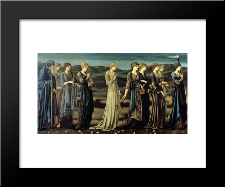 The Wedding Of Psyche 20x24 Black Modern Wood Framed Art Print Poster by Burne Jones, Edward