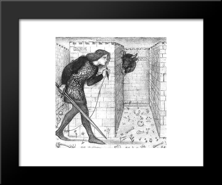 Theseus 20x24 Black Modern Wood Framed Art Print Poster by Burne Jones, Edward