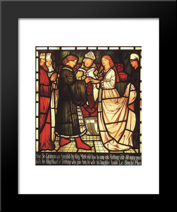 Wedding Of Sir Tristram 20x24 Black Modern Wood Framed Art Print Poster by Burne Jones, Edward