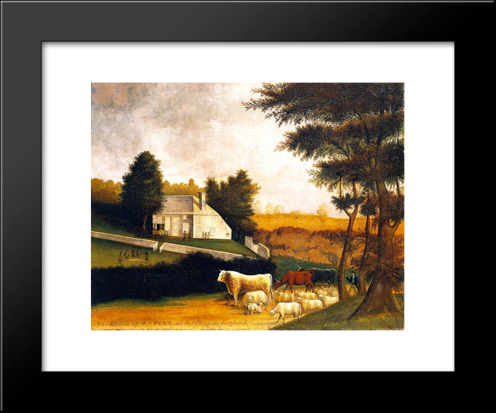 Grave Of William Penn At Jordans In England 20x24 Black Modern Wood Framed Art Print Poster by Hicks, Edward