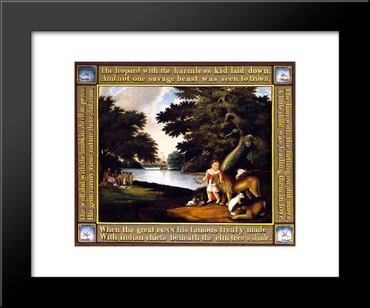 Peaceable Kingdom 20x24 Black Modern Wood Framed Art Print Poster by Hicks, Edward