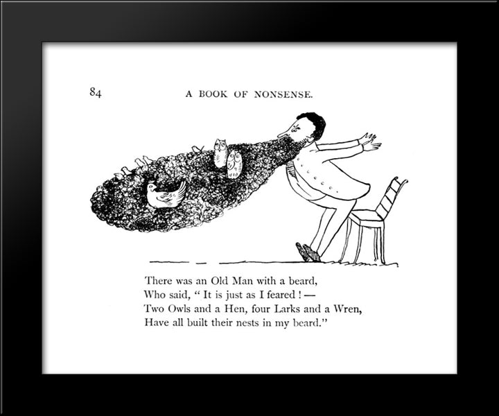 A Book Of Nonsense 20x24 Black Modern Wood Framed Art Print Poster by Lear, Edward