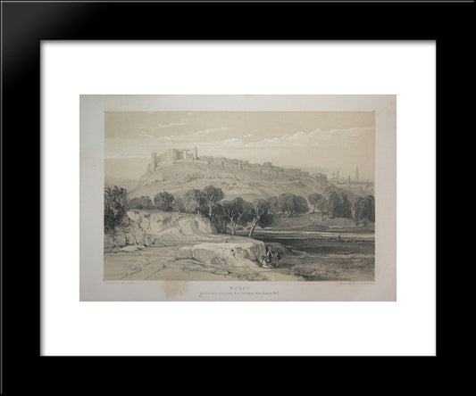 Lithography Of Melfi 20x24 Black Modern Wood Framed Art Print Poster by Lear, Edward