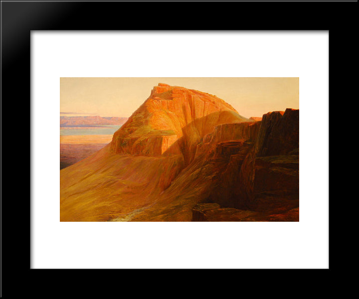 Masada On The Dead Sea 20x24 Black Modern Wood Framed Art Print Poster by Lear, Edward