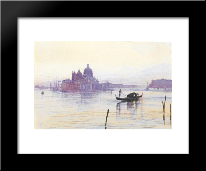 Santa Maria Della Salute From Across The Bacino, Venice 20x24 Black Modern Wood Framed Art Print Poster by Lear, Edward