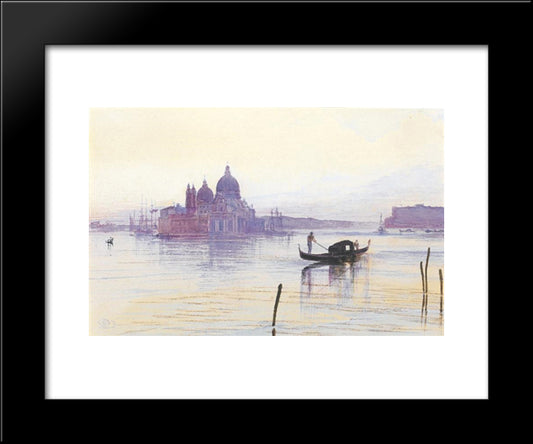 Santa Maria Della Salute From Across The Bacino, Venice 20x24 Black Modern Wood Framed Art Print Poster by Lear, Edward