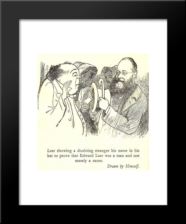 Self-Portrait 20x24 Black Modern Wood Framed Art Print Poster by Lear, Edward