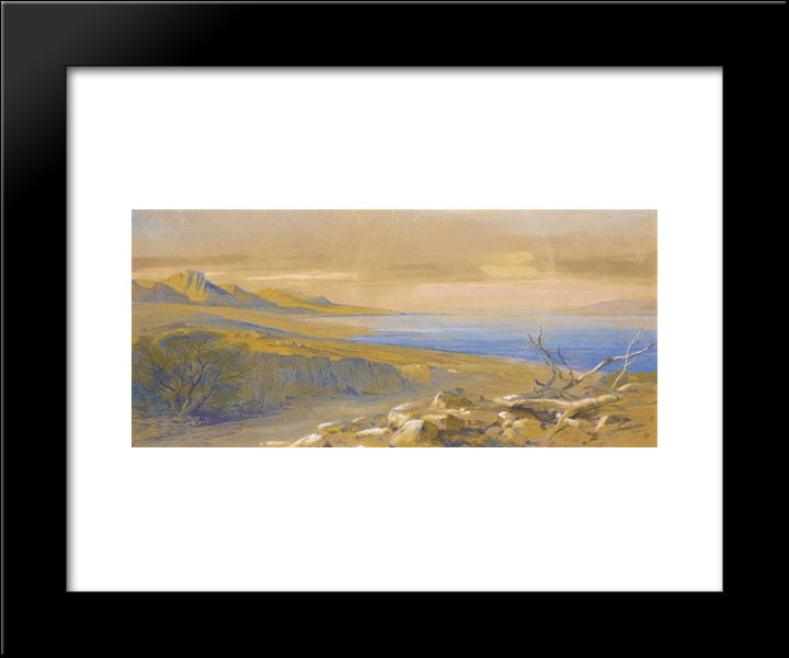 The Dead Sea, Jordan 20x24 Black Modern Wood Framed Art Print Poster by Lear, Edward