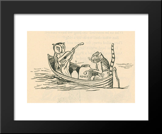 The Owl And The Pussycat 20x24 Black Modern Wood Framed Art Print Poster by Lear, Edward