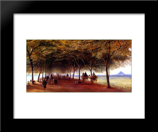 The Pyramids Road, Gizah 20x24 Black Modern Wood Framed Art Print Poster by Lear, Edward