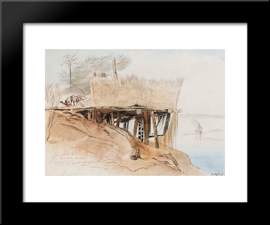 The Upper Nile, Toske, Egypt 20x24 Black Modern Wood Framed Art Print Poster by Lear, Edward