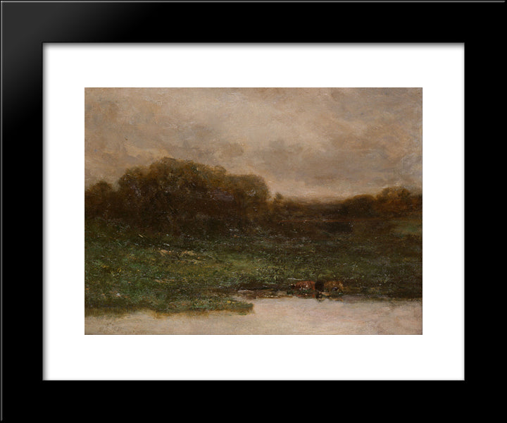 Summer Twilight 20x24 Black Modern Wood Framed Art Print Poster by Bannister, Edward Mitchell