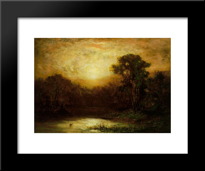 Sunset 20x24 Black Modern Wood Framed Art Print Poster by Bannister, Edward Mitchell