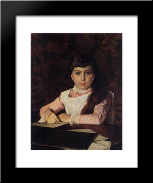 A Portrait Of A Young Girl 20x24 Black Modern Wood Framed Art Print Poster by Taylor, Edward R.