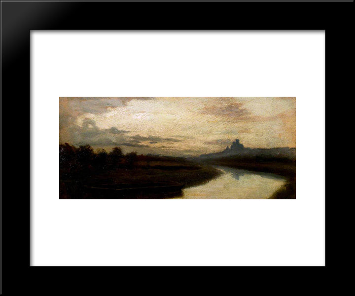 Lincoln Cathedral From The Witham 20x24 Black Modern Wood Framed Art Print Poster by Taylor, Edward R.