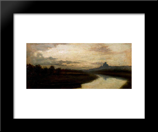 Lincoln Cathedral From The Witham 20x24 Black Modern Wood Framed Art Print Poster by Taylor, Edward R.
