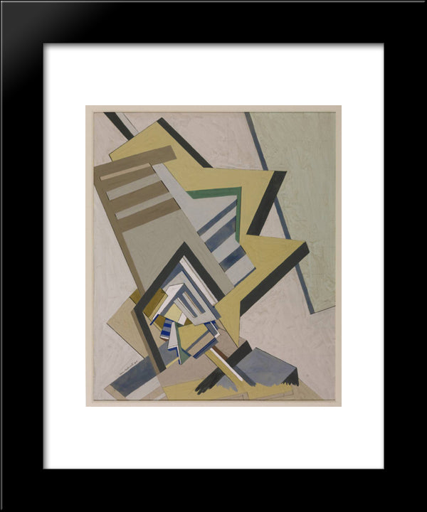 Abstract Composition 20x24 Black Modern Wood Framed Art Print Poster by Wadsworth, Edward