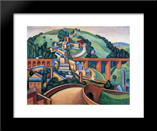 Broadbottom, Near Glossop 20x24 Black Modern Wood Framed Art Print Poster by Wadsworth, Edward