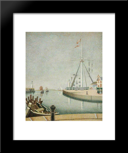 Honfleur, France, Entrance To The Harbour 20x24 Black Modern Wood Framed Art Print Poster by Wadsworth, Edward