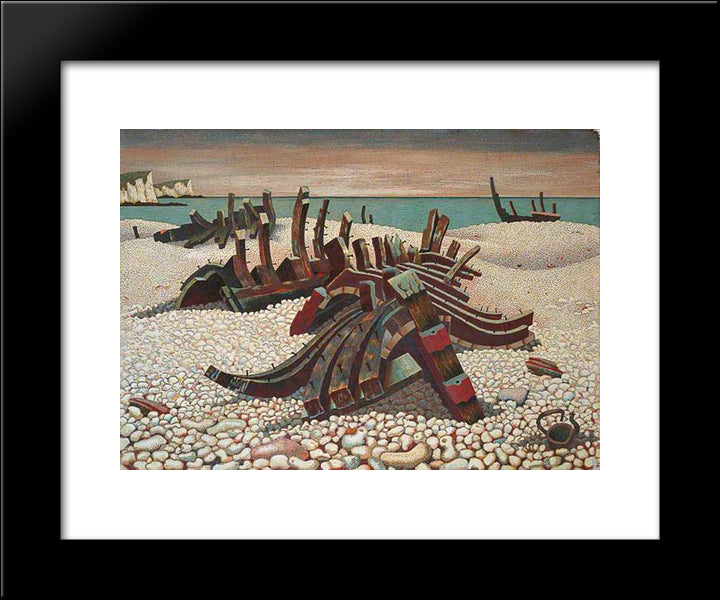 Requiescat 20x24 Black Modern Wood Framed Art Print Poster by Wadsworth, Edward