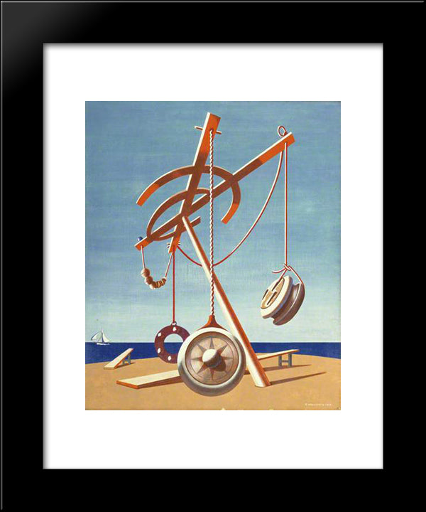 Souvenir Of Fiumicino 20x24 Black Modern Wood Framed Art Print Poster by Wadsworth, Edward