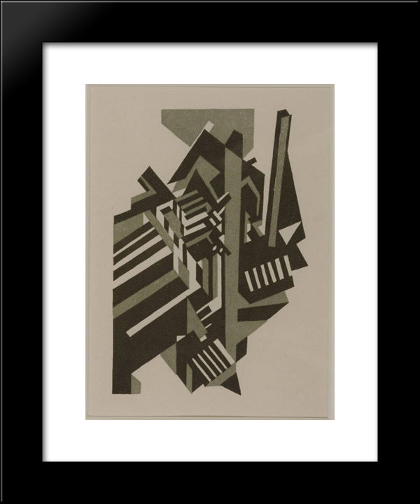 View Of A Town 20x24 Black Modern Wood Framed Art Print Poster by Wadsworth, Edward