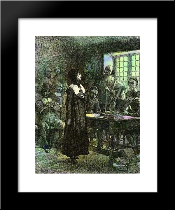 Anne Hutchinson On Trial 20x24 Black Modern Wood Framed Art Print Poster by Abbey, Edwin Austin