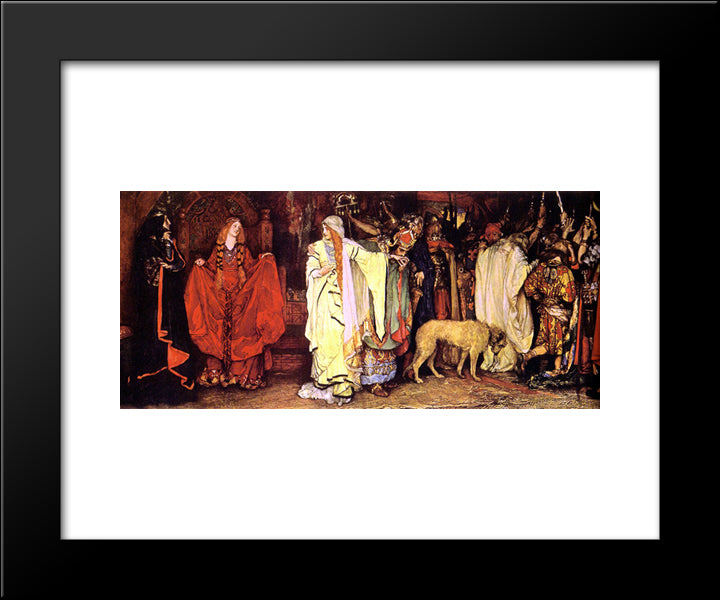 King Lear Cordelia'S Farewell 20x24 Black Modern Wood Framed Art Print Poster by Abbey, Edwin Austin