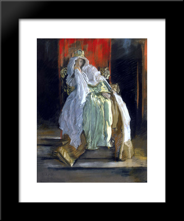 La Reine Dans Hamlet 20x24 Black Modern Wood Framed Art Print Poster by Abbey, Edwin Austin