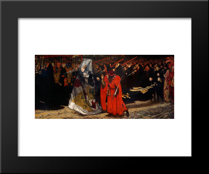 Richard, Duke Of Gloucester, And The Lady Anne 20x24 Black Modern Wood Framed Art Print Poster by Abbey, Edwin Austin