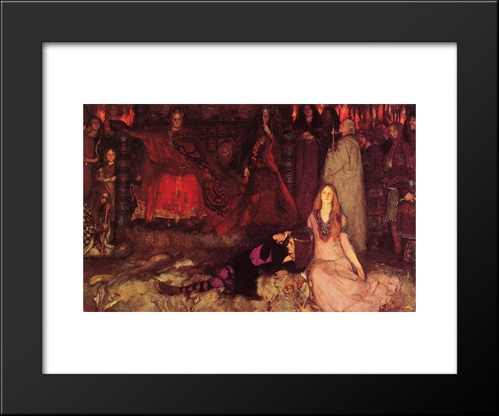 The Play Scene In Hamlet 20x24 Black Modern Wood Framed Art Print Poster by Abbey, Edwin Austin